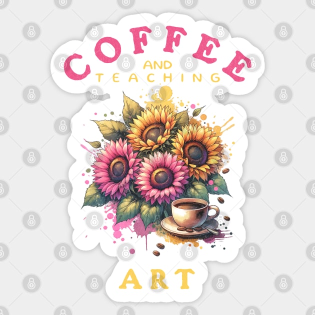 Art Teacher and Coffee Lover Sticker by Moonlit Matter